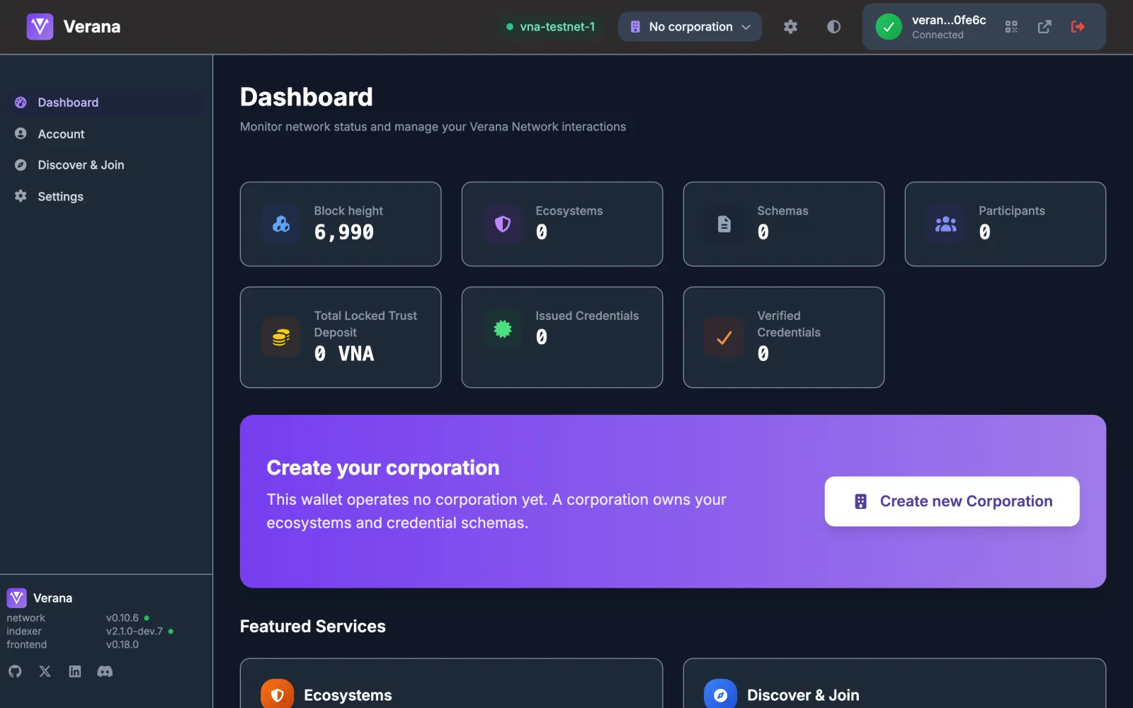 The dashboard of a connected account without a corporation